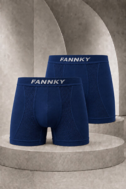 FİT WOMEN Men's Casual Comfort Daily 2-Piece Navy Blue Boxer