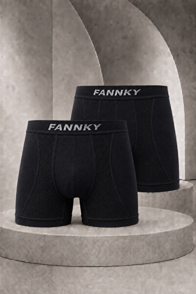 FİT WOMEN Men's Casual Comfort Daily 2-Piece Black Boxer