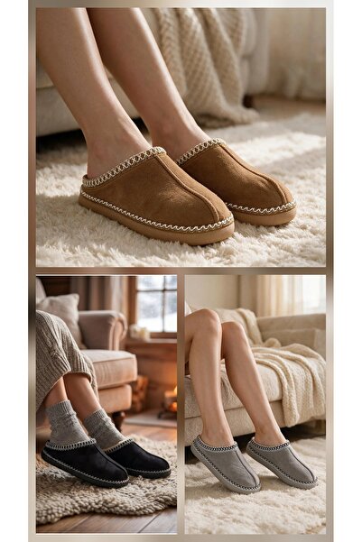 Moda Devrin 3-Pack Unisex Thick Sole Fur Plush House Slippers Dowry Bundle Set