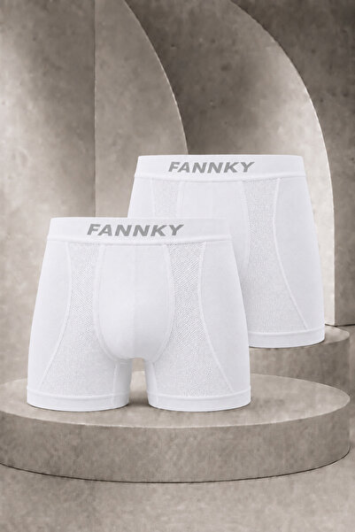 FİT WOMEN Men's Casual Comfort Daily 2-Piece White Boxer