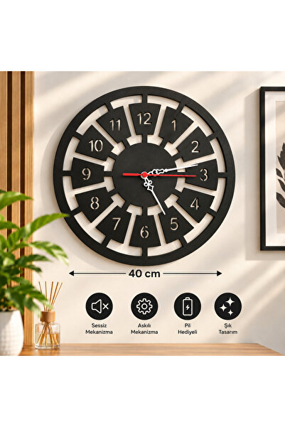 Genel Markalar Ezolife Clock One Large 40cm Dekoratif Duvar Saati