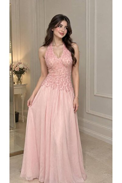 DIFFERENT Soft Dress Bink Embroidery