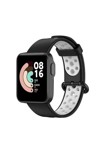 OEM Каишка за Xiaomi Mi Watch Lite / Redmi Watch, Силиконова, Черна/Бяла