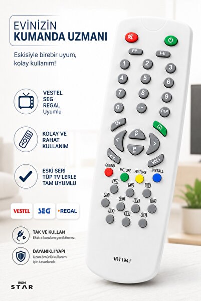 Regal Vestel tüplü televizyon kumandası / Vestel eski model TV kumandası / SE...