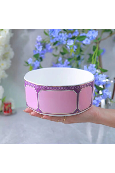 Al Hadaya Mall High-End Porcelain Serving Tray with Luxurious Design - Pink -...