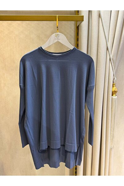 Nuss Nuss116 Lastik Kol Merserize Tunik İndigo