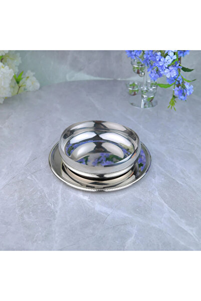 Al Hadaya Mall Modern Design Stainless Steel Round Serving Tray - Silver - 2 ...