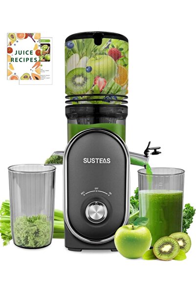 SUSTEAS Cold Press Juicer, 5.3" Feed Chute(50oz Capacity), 300 Watt Slow Mast...