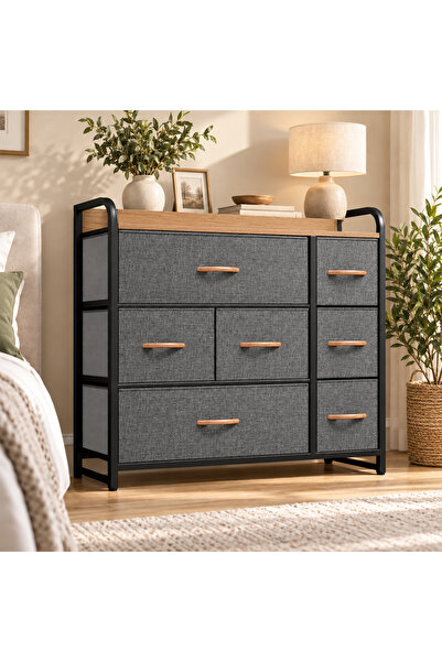 Gogoya 7-Drawer Fabric Dresser Storage Tower, Chest of Drawers Organizer with...