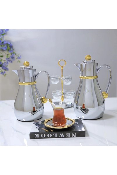Al Hadaya Mall Elegant Design Stainless Steel Tramss Set - Silver & Gold - 1L...
