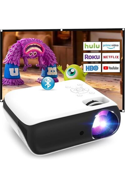 GENERAL جهاز عرض HOPVISION بقوة 9500 لومن، دقة 4K، محمول، يدعم البلوتوث، عالي...