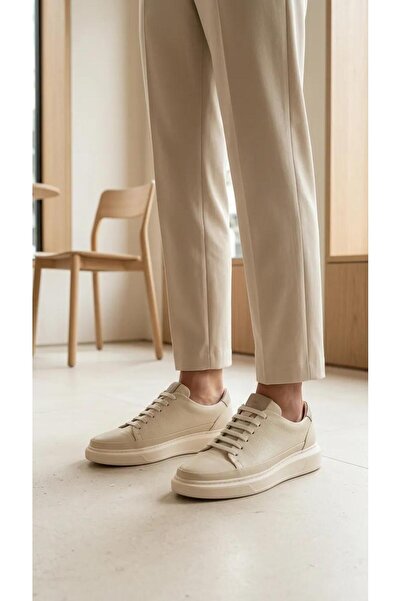 Mammamia 3870 Beige Genuine Leather Sneaker