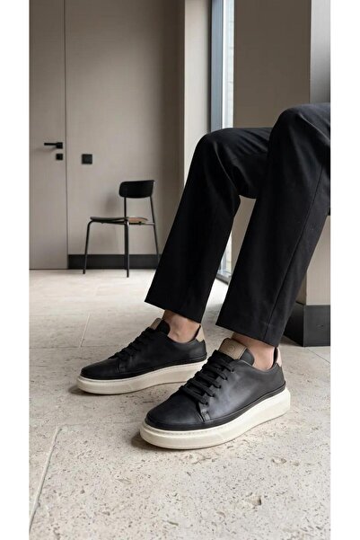 Mammamia 3870 Black Genuine Leather Sneaker