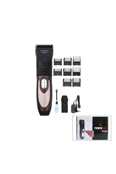 POWERTEC TR-6500 Şarjlı Traş Makinesi 6 Saat Çalışma Kablosuz Çift Batarya
