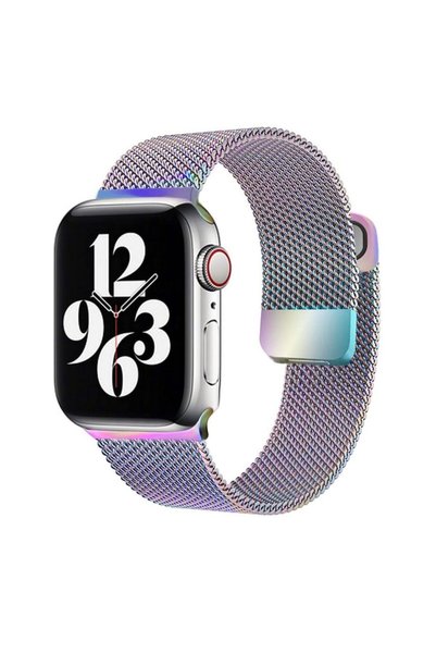 OEM Curea milaneză, oțel inoxidabil, compatibilă cu Apple Watch 1/2/3/4/5/6/7...