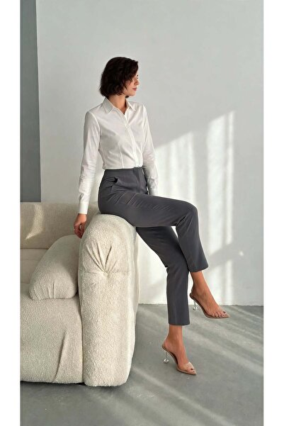 MAİMODA Women's Slim Waist Slim Leg Trousers / Women’S Darted Waist Slim Leg ...