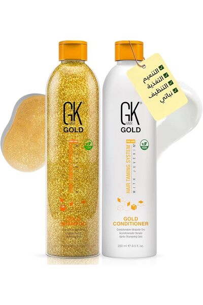 GK HAIR مجموعة شامبو وبلسم مرطب (2×250 مل) للشعر الجاف والمجعد – بزبدة الشيا ...