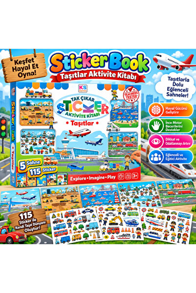 TRUST STORE Sticker Book Vehicles Vehicles Activity Book 5 Scenes 115 Sticker...