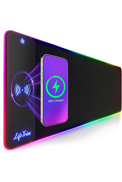 GENERAL لوحة ماوس لاسلكية مع شاحن لاسلكي من LifeTrim، مقاس 35.5 × 12 بوصة، لو...