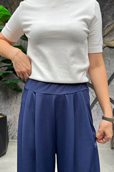 sunfyre Relaxed Fit Elastic Waist Pleated Trousers Sun505
