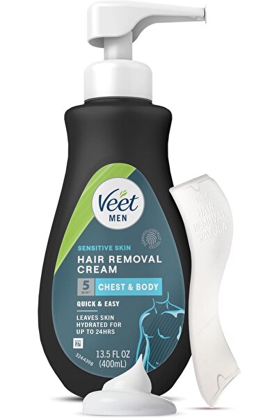 Veet Men كريم إزالة الشعر للبشرة الحساسة، 13.5 أونصة سائلة، غير مؤلم وفعال وس...