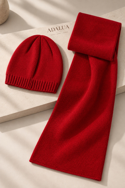 Adalua Unisex Winter Scarf and Beanie Set 150X20 cm