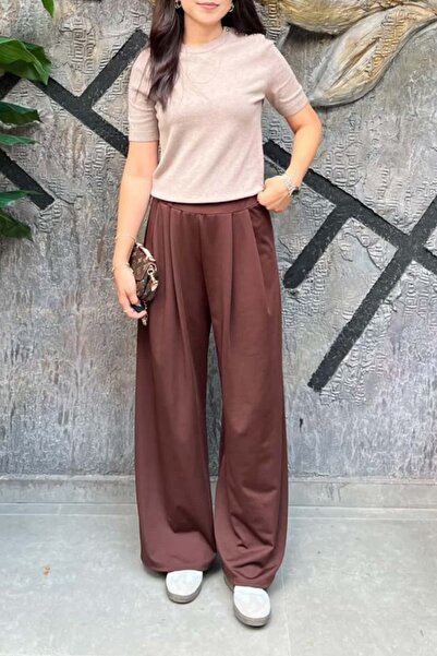 sunfyre Relaxed Fit Elastic Waist Pleated Trousers Sun505