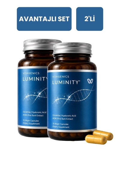 Vitagenics Luminity Seramid, Hyaluronik Asit ve Çam Ağacı Ekstresi İçeren Tak...