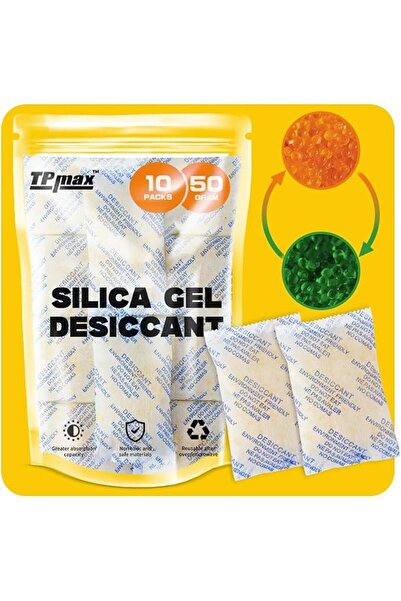 GENERAL 50g x 10 Packs Silica Gel Desiccant Sachets, Reusable Dehumidifiers w...