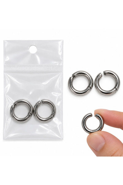 TGROUP Men's Pronged Hoop Earrings Set of 2 Silver Color 1.5 cm Stainless Ste...