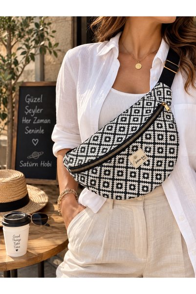 satürn hobi örgü tasarım Ethnic Patterned Waist Bag
