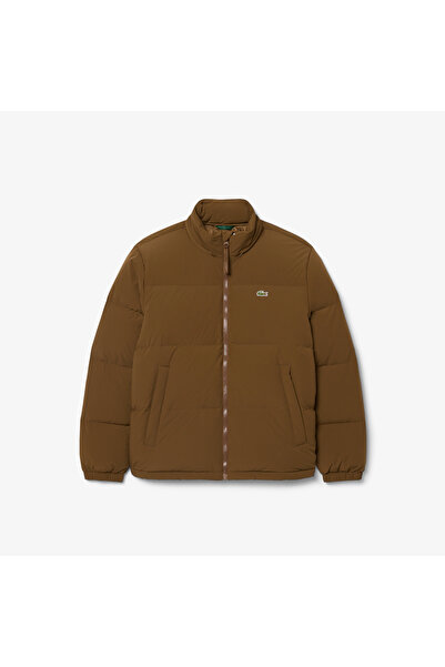 Lacoste Erkek Relaxed Fit Kapüşonlu Koyu Kahverengi Mont