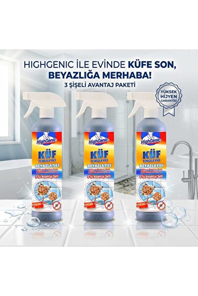 Highgenic KÜF TEMIZLEYICI VE BEYAZLATICI 3 X 500 ML