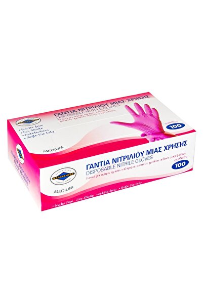 OEM Manusi de Unica Folosinta din Nitril Roz M - 100buc - Organizare-Curatare...