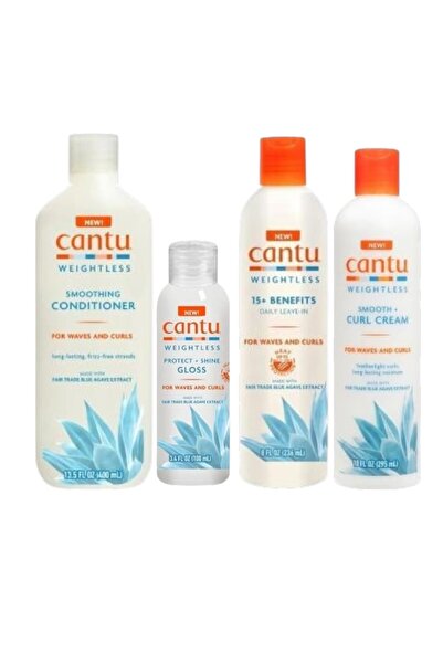 Cantu مجموعة كانتو ويتليس الشاملة للعناية بالشعر الكيرلي والموج – 4 قطع (بلسم...