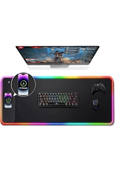 GENERAL Gaming Mouse Pad with Wireless Charging, Large Mouse Pad with LED Lig...