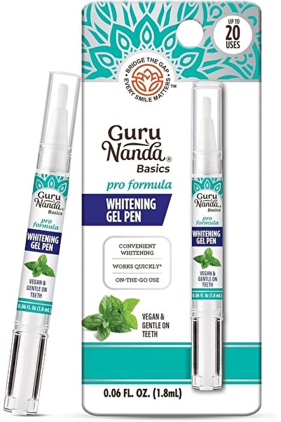 GuruNanda Teeth Whitening Pen,(0.06 fl oz)-20 Uses, Vegan & Gentle on Teeth P...