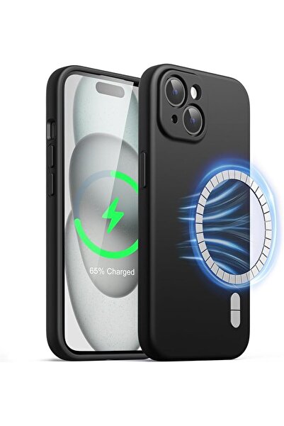 JETech Magnetic Silicone Case for iPhone 15, Black