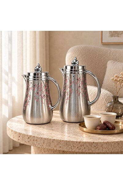 laverahome Floral Design Stainless Steel Tea Pot Set |