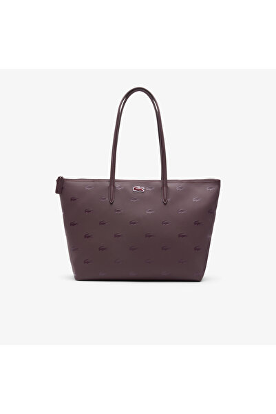 Lacoste Large L.12.12 Kadın Desenli Bordo Omuz Çantası