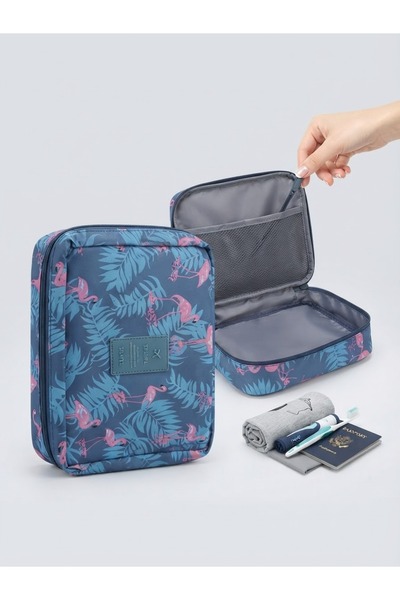 Lider MAGNESİA 24x20 Cm Flamingo Desenli Kozmetik Seyahat Çantası Çok Amaçlı ...