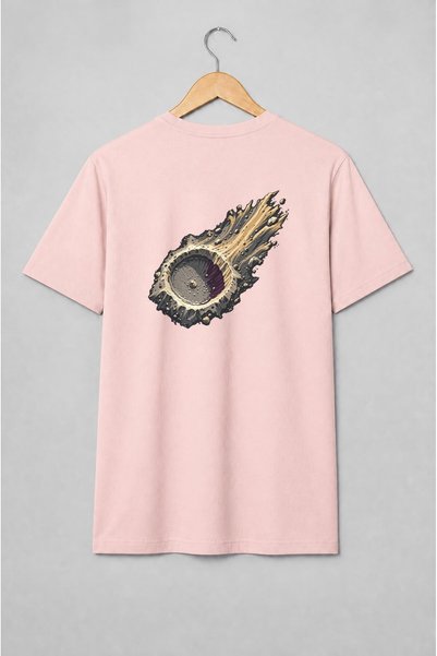 Generic Brand Tricou unisex cu Disc cosmic craterizat în stil grunge