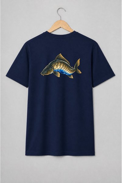 Generic Brand Tricou unisex cu Crap cu solzi aurii pentru pescari