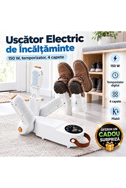 Zâna Casei Ηλεκτρικό στεγνωτήριο παπουτσιών, 150 W, ψηφιακή οθόνη, χρονοδιακό...