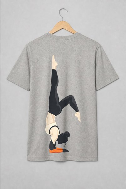 Generic Brand Tricou unisex cu Poziție yoga inversată pentru antrenament
