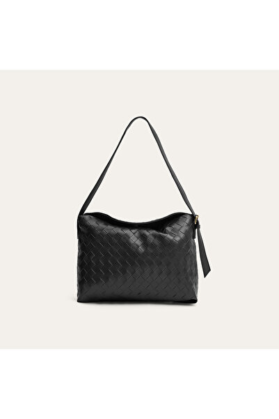 Mudo Women's Black Knitted Look Handbag