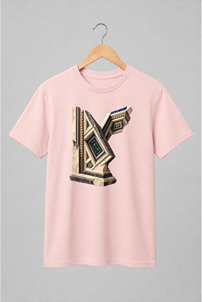 Generic Brand Tricou unisex cu Literă N în stil arhitectural clasic