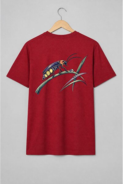 Generic Brand Tricou unisex cu Licurici pe iarbă vintage