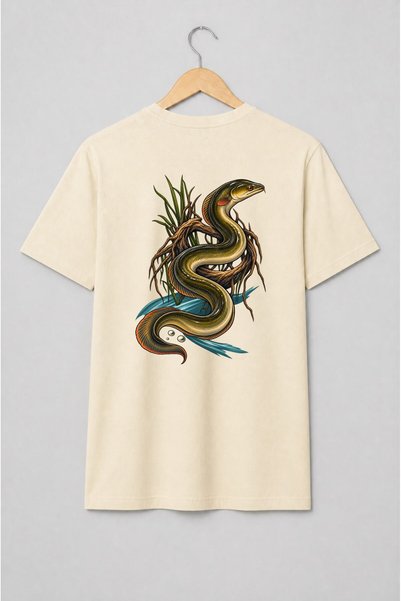 Generic Brand Tricou unisex cu Anghilă ilustrată pentru pescari
