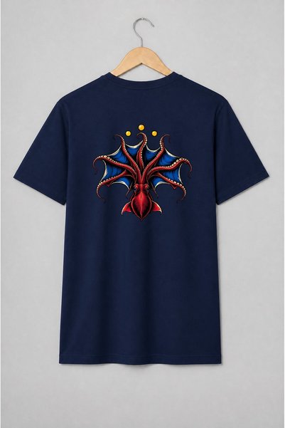 Generic Brand Tricou unisex cu Caracatiță marină în stil vintage